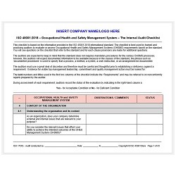 ISO 45001:2018 Internal Audit Checklist, Procedure, and Forms